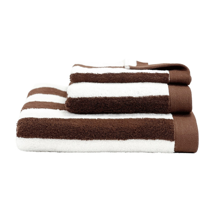 Serviette de Bain Éponge Coton Larges Rayures SANTORINI