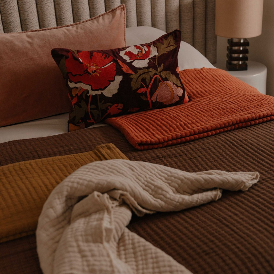 Couvre Lit et Plaid Coton Gaufré TIVOLI  