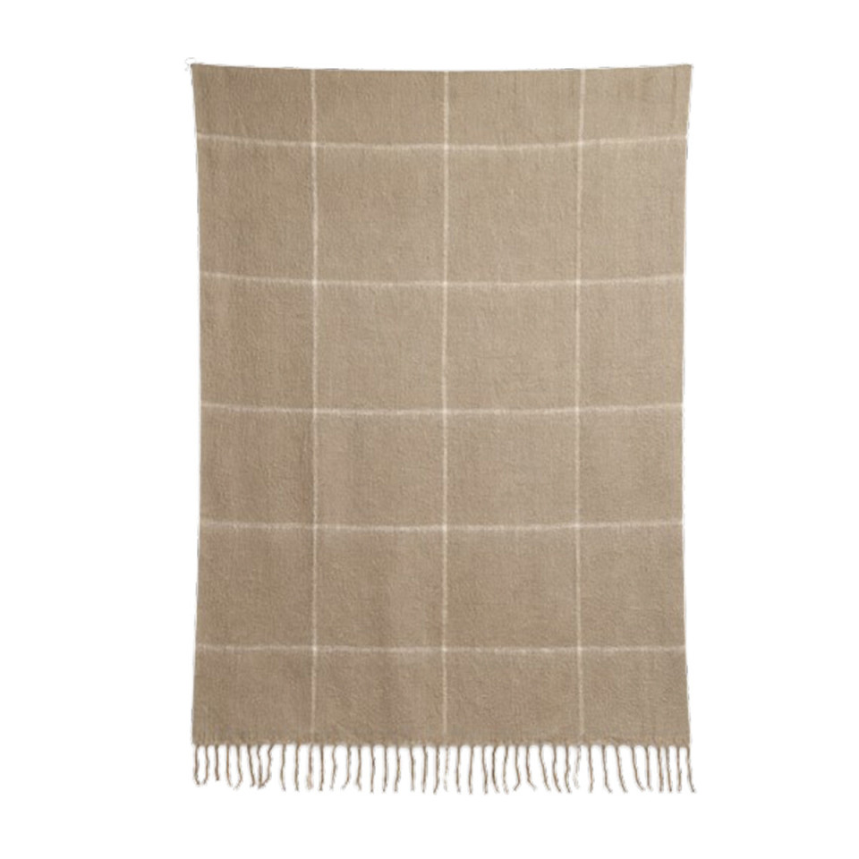 Plaid Rayé en Laine Mélangée BERGEM 