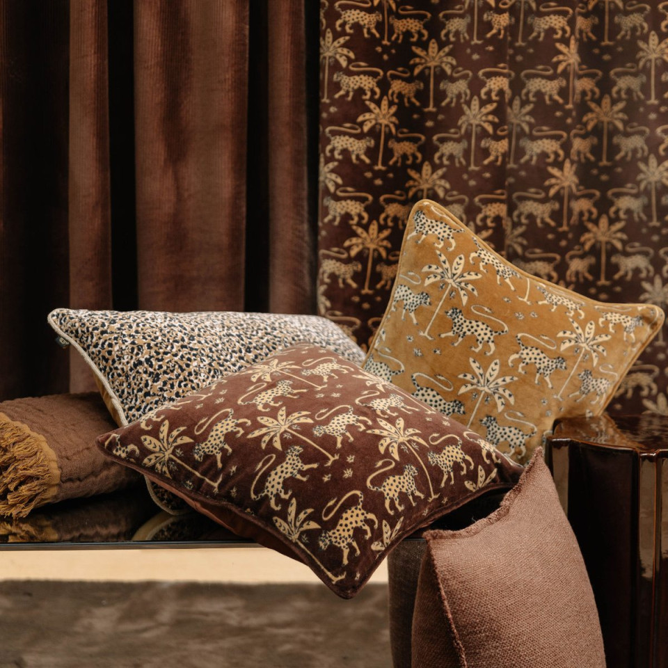 Housse de Coussin en Velours de Coton Imprimé BERIA  