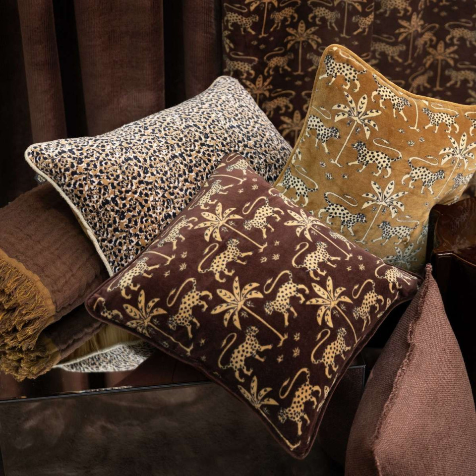 Housse de Coussin en Velours de Coton Imprimé BERIA  