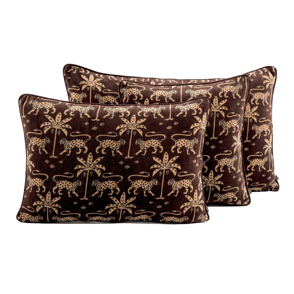 Housse de Coussin en Velours de Coton Imprimé BERIA  