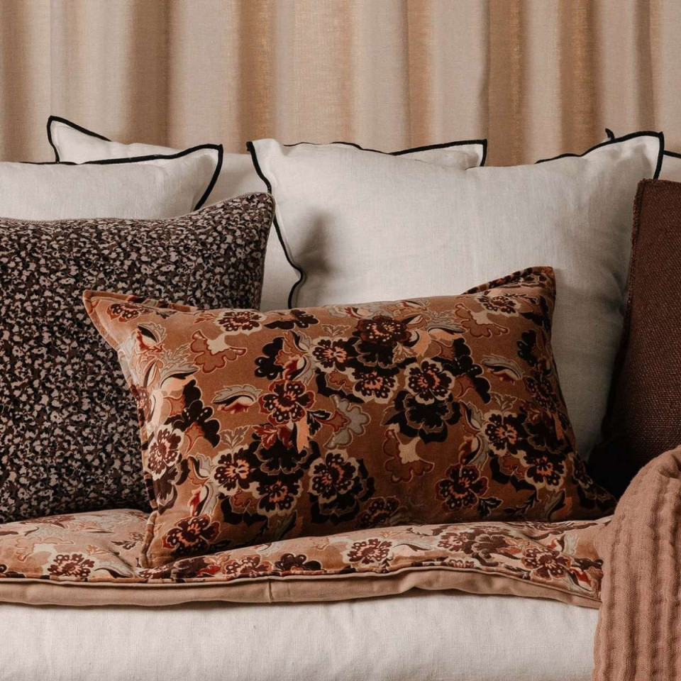 Housse de Coussin en Velours de Coton à Volants BOSTON  