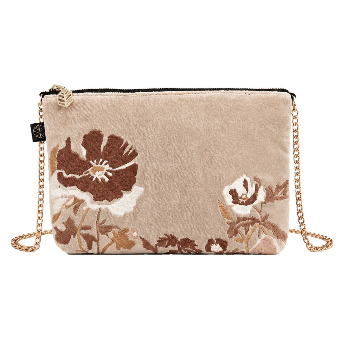 Trousse en Velours de Coton Brodé BRISTOL  