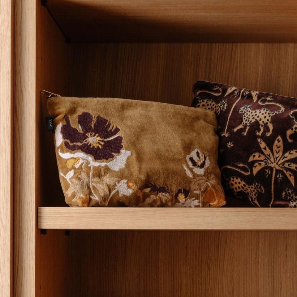 Trousse en Velours de Coton Brodé BRISTOL  