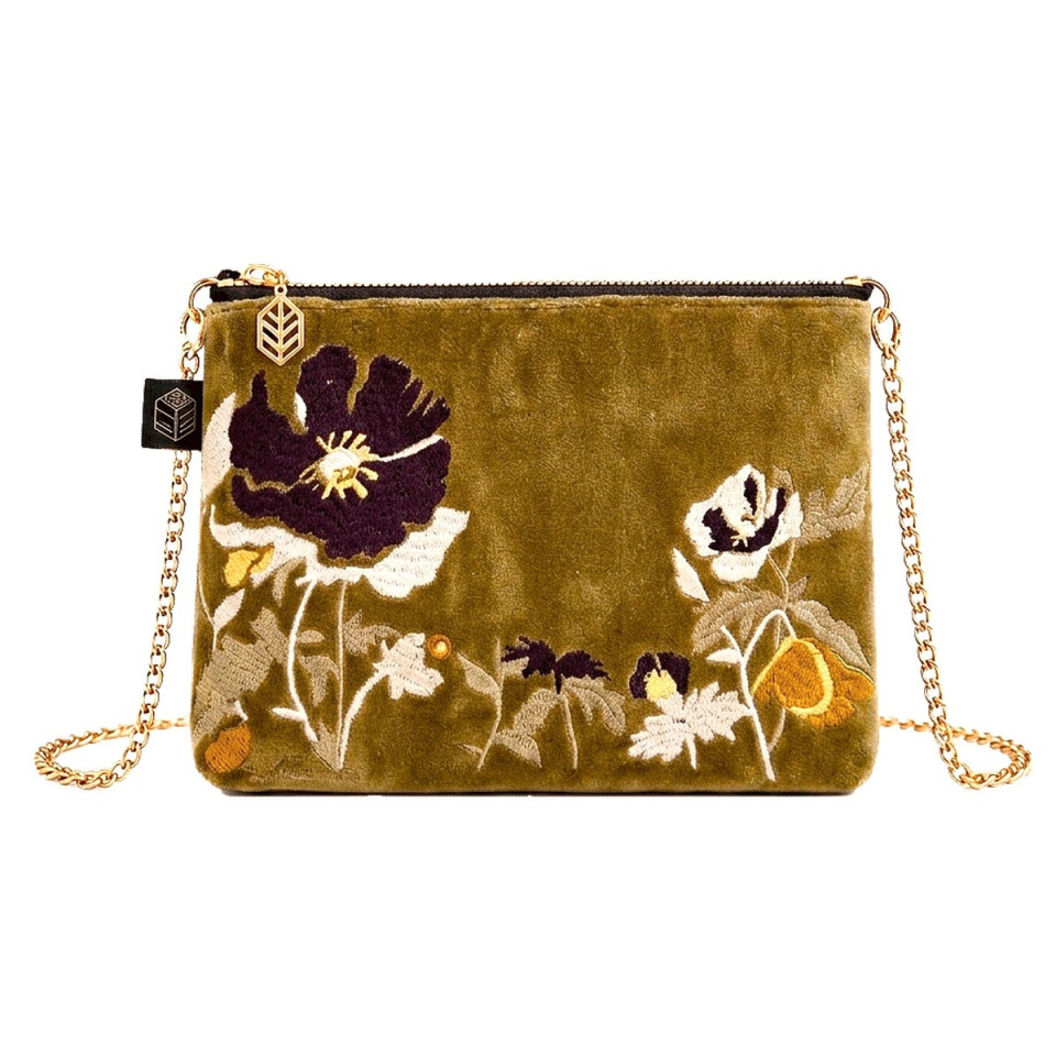 Trousse en Velours de Coton Brodé BRISTOL  