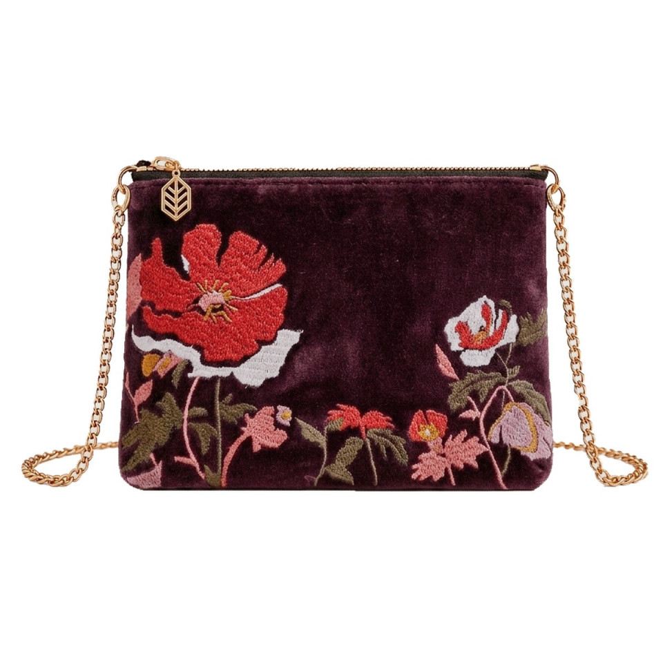Trousse en Velours de Coton Brodé BRISTOL  