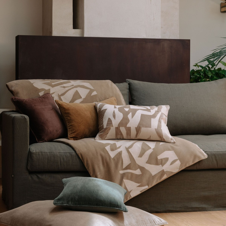 Housse de Coussin en Velours de Coton Lavé HAMBOURG  