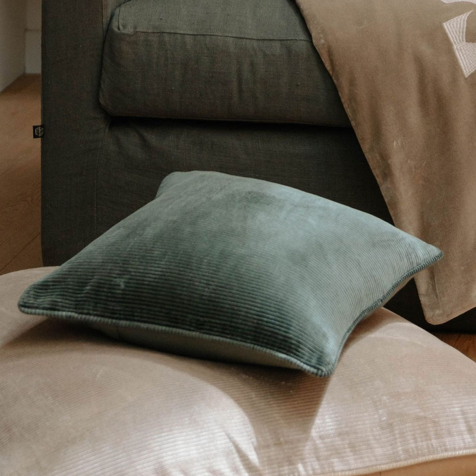 Housse de Coussin en Velours de Coton Lavé HAMBOURG  