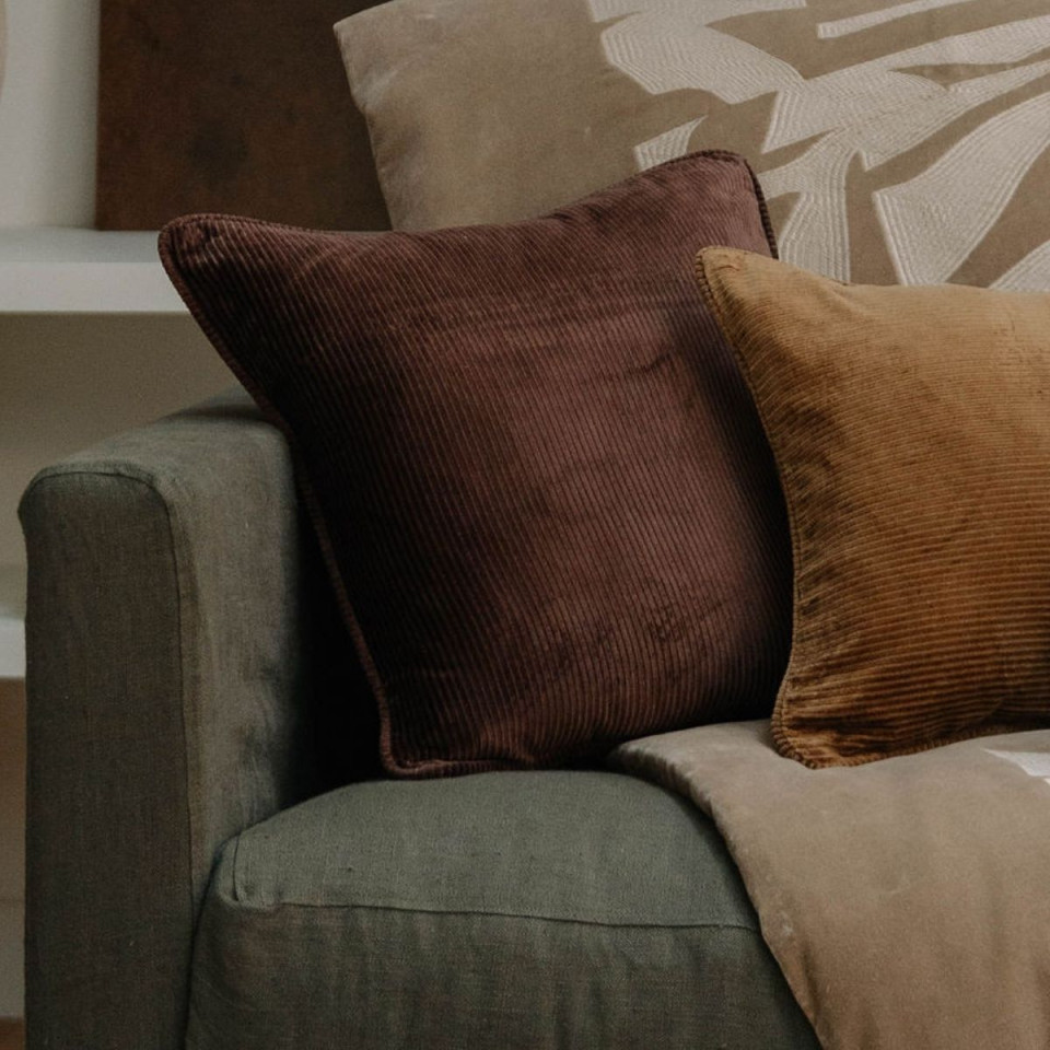 Housse de Coussin en Velours de Coton Lavé HAMBOURG  