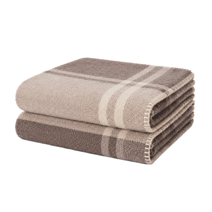 Plaid Bicolore en Laine HYGGE - Haomy | Impression lin