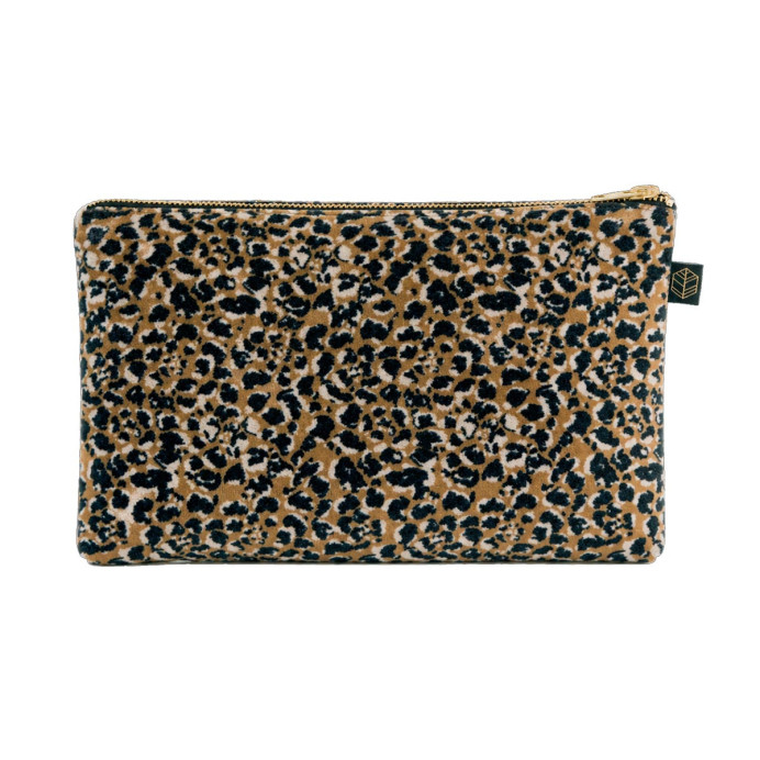 Trousse en Velours Imprimé Léopard GAIRO - Haomy | Impression lin