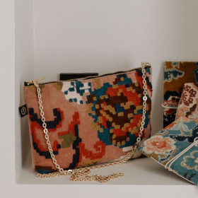 Trousse en Velours de Coton Brodé KENDAL  