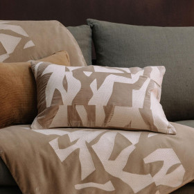 Housse de Coussin en Velours de Coton Brodé MILTON