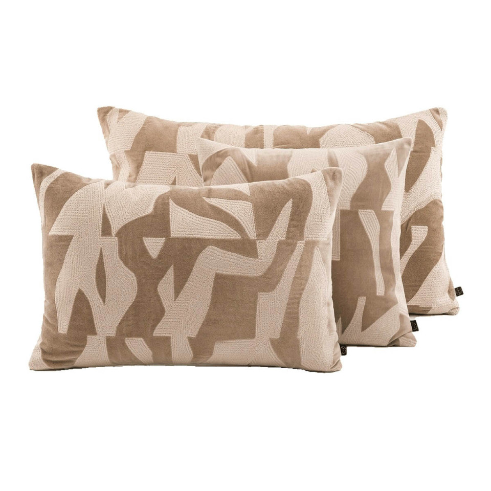Housse de Coussin en Velours de Coton Brodé MILTON  