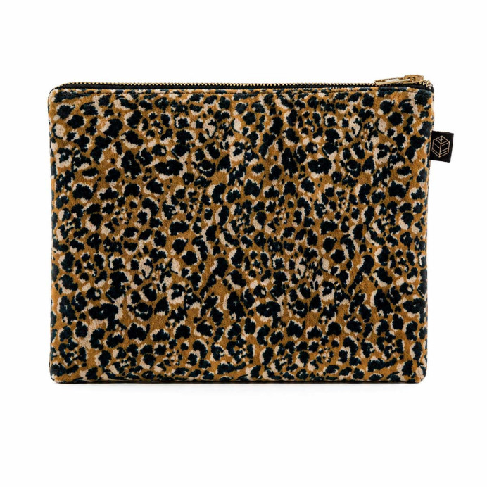 Trousse en Velours Imprimé Léopard GAIRO - Haomy | Impression lin