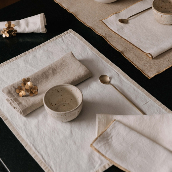 Serviette ou Set de Table en Lin et Coton MONZA  
