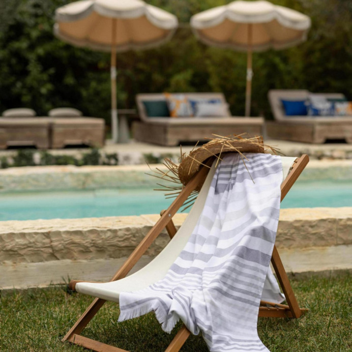 Fouta en coton recyclé Samoa - Vivaraise | Impression lin
