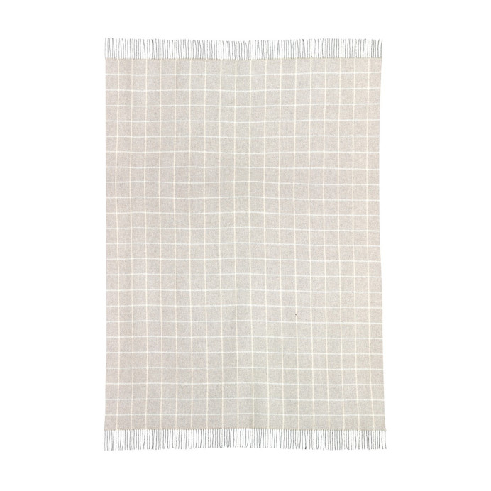 Plaid Carreaux Laine et Cachemire IRINA - Vivaraise | Impression lin