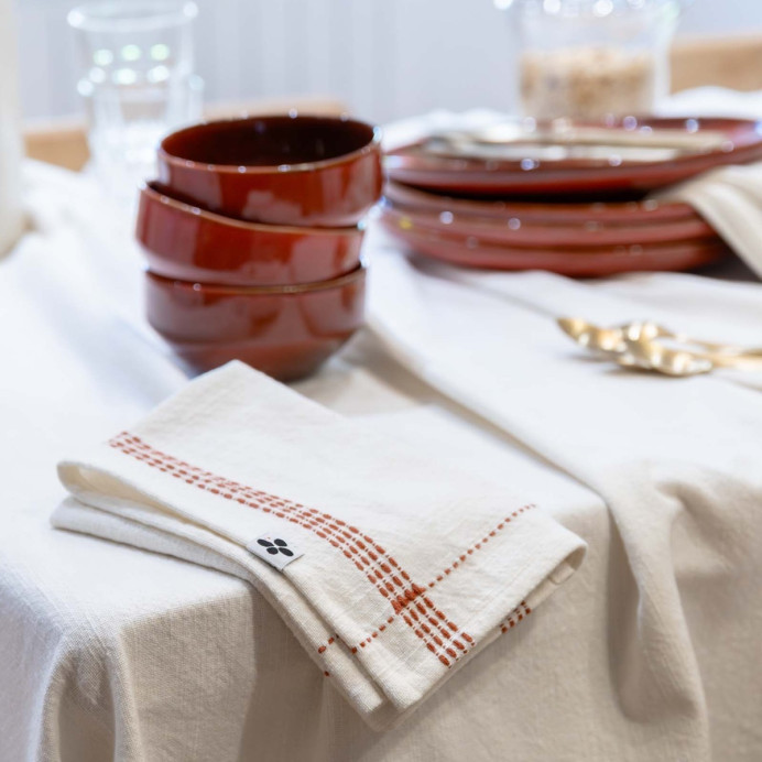 Serviette de table coton Gabbie L'effet Papillon | Impression Lin