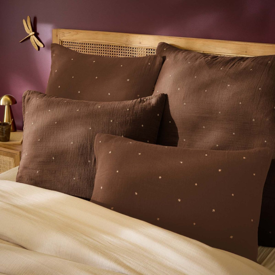 Taie d'oreiller gaze de coton GAIA STELLA