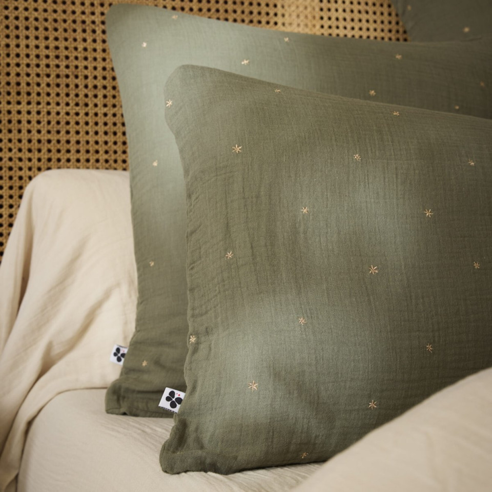 Taie d'oreiller gaze de coton GAIA STELLA
