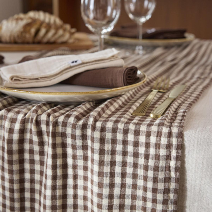 Chemin de table en coton Vickie L'Effet Papillon | Impression Lin