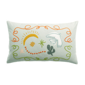 Coussin en Coton Imprimé et Brodé ANKA  