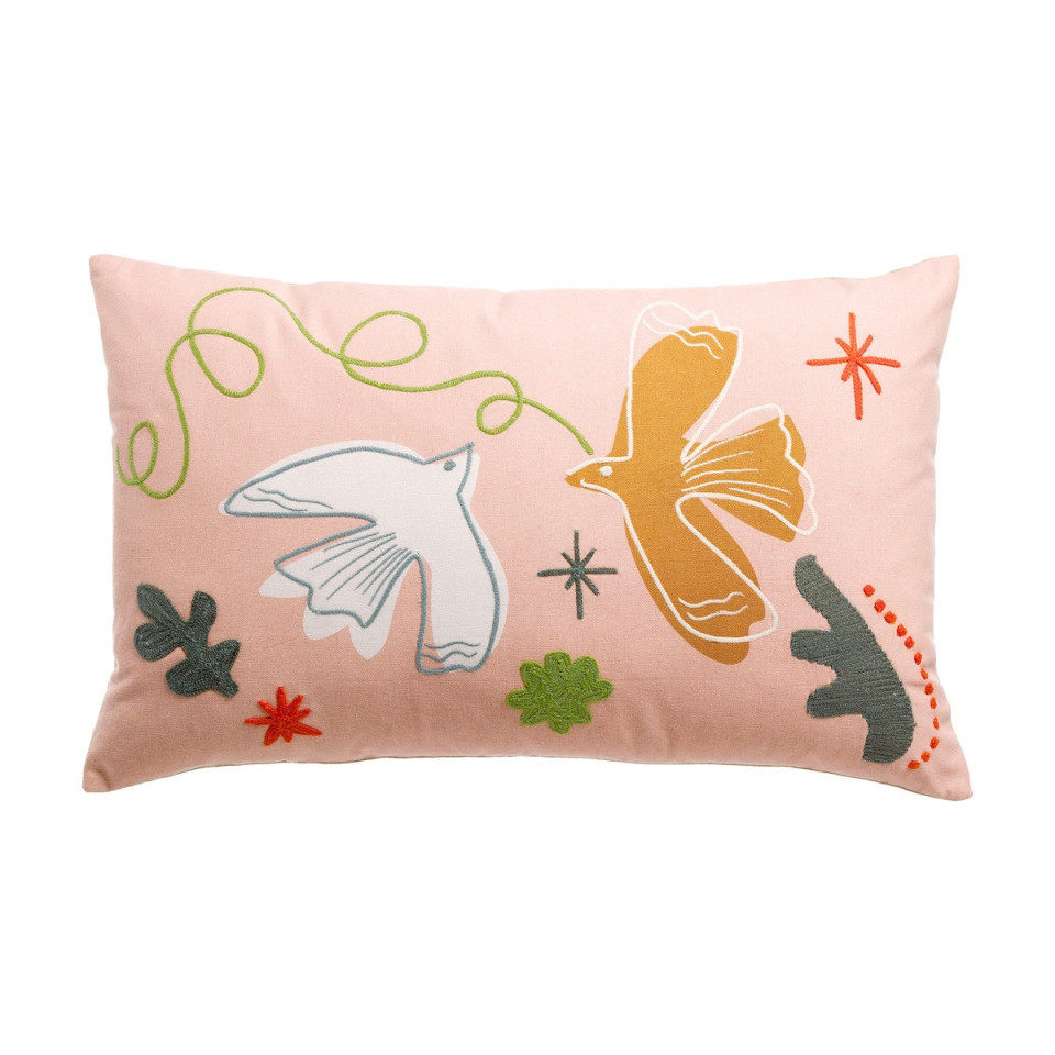 Coussin en Coton Imprimé et Brodé ANKA  