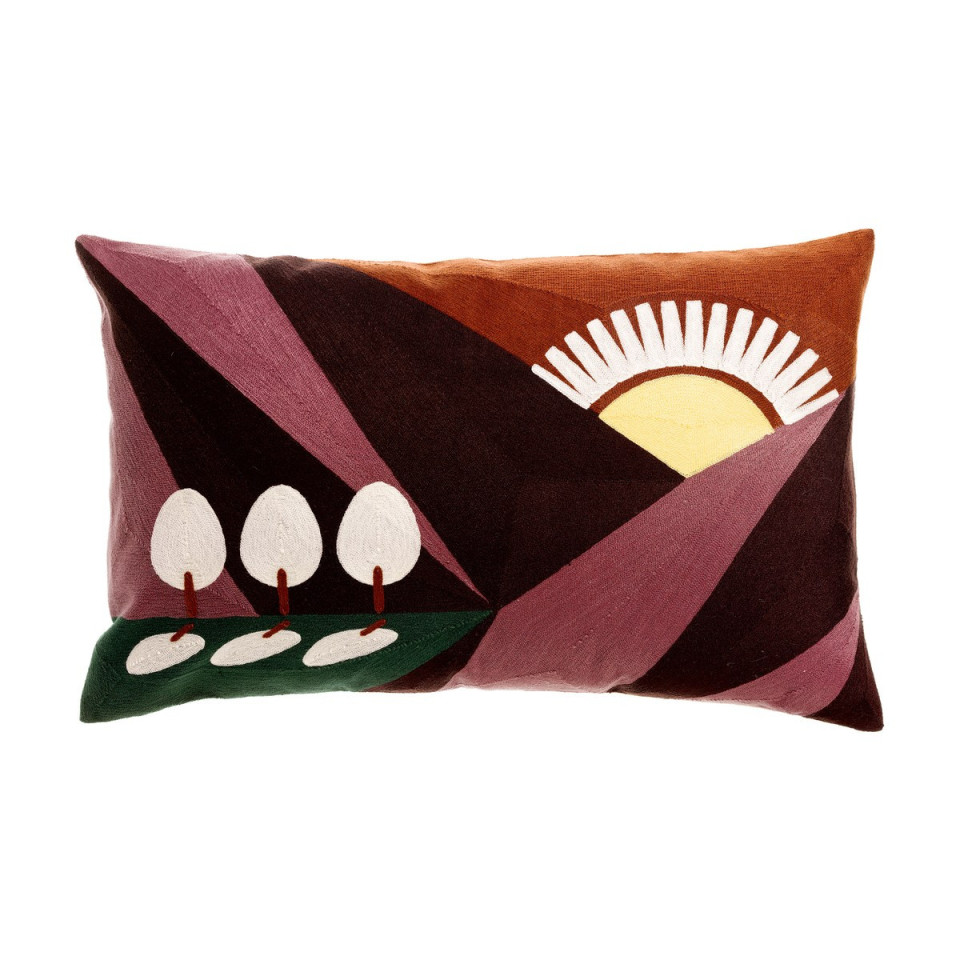 Coussin en Coton Brodé EOL  