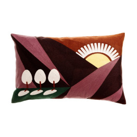 Coussin en Coton Brodé EOL  