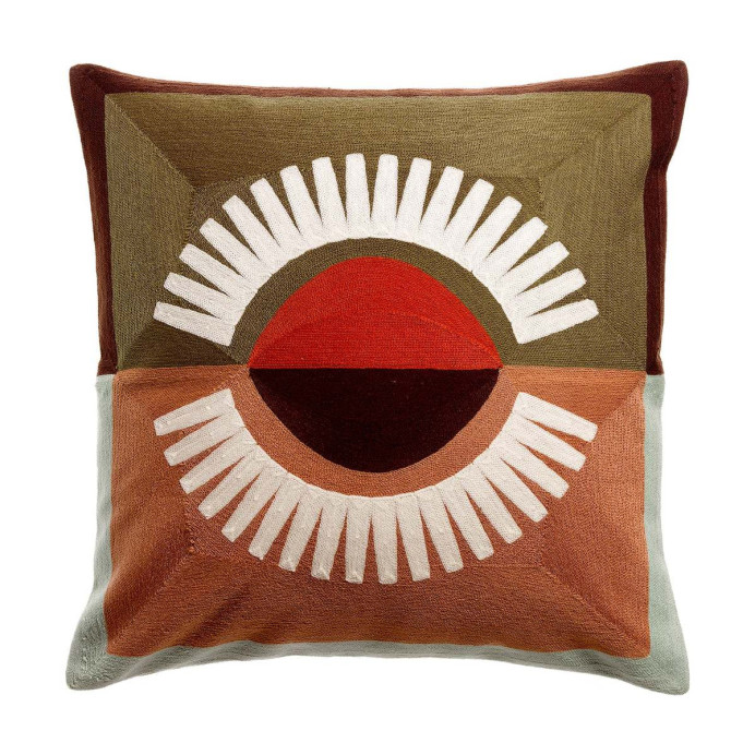 Coussin en Coton Brodé EOL - Vivaraise | Impression lin