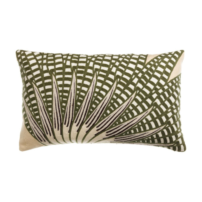 Coussin en Coton Brodé EWAN - Vivaraise | Impression lin