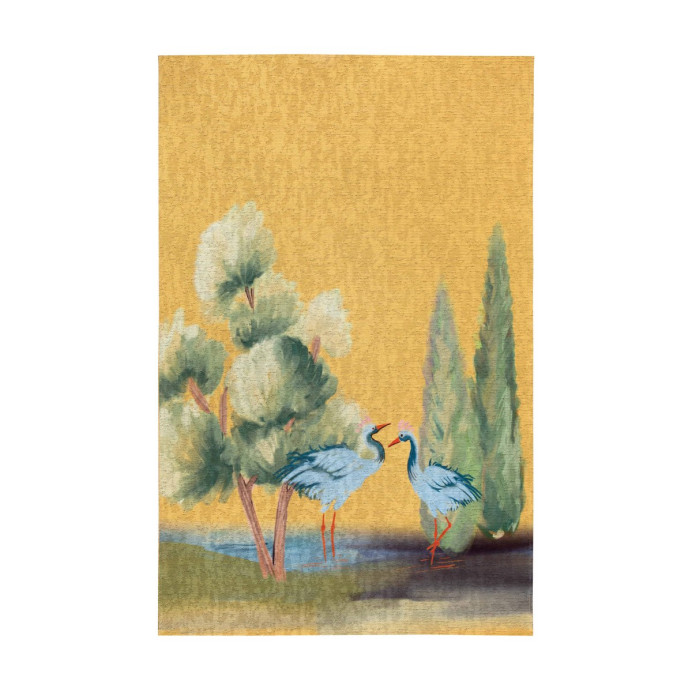Tapis imprimé oiseaux Lola - Vivaraise | Impression Lin