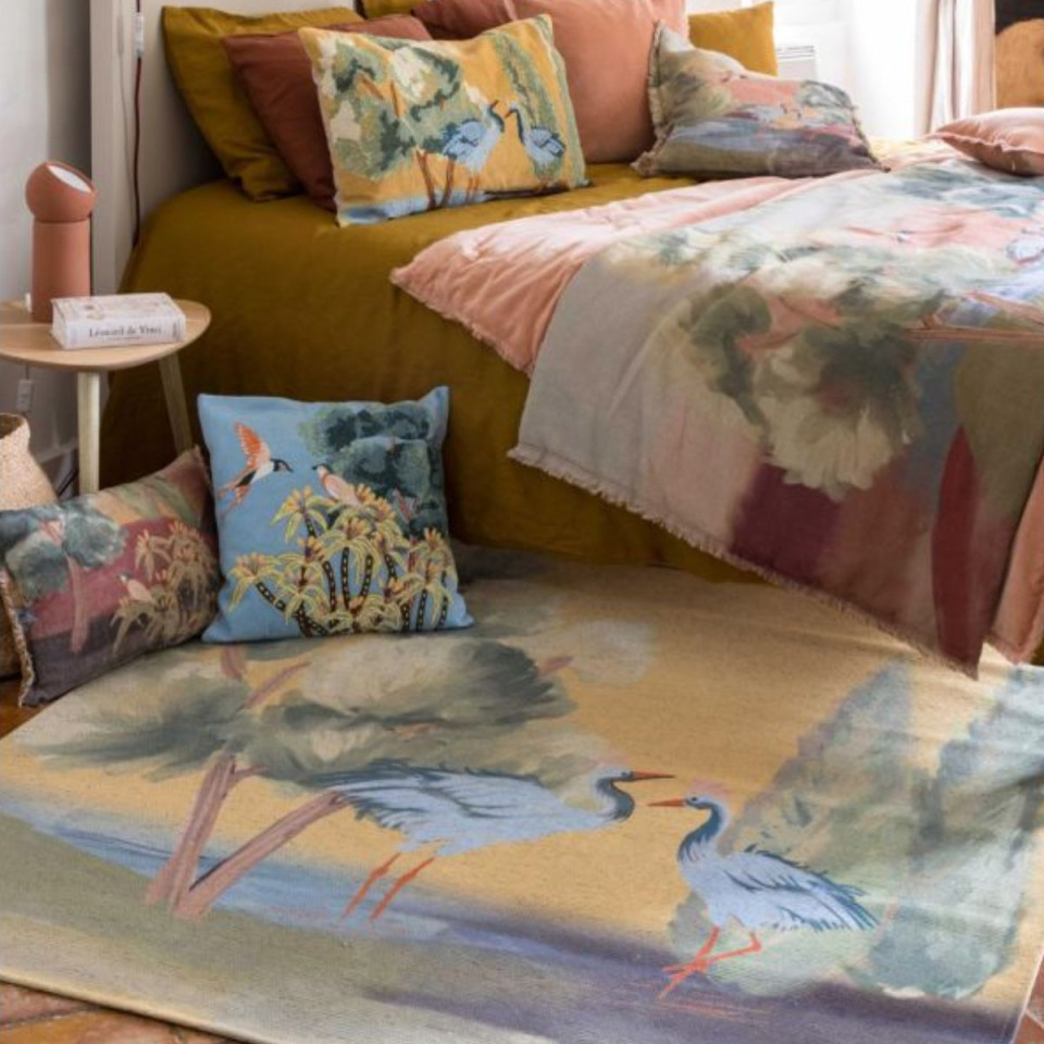 Tapis imprimé oiseaux LOLA