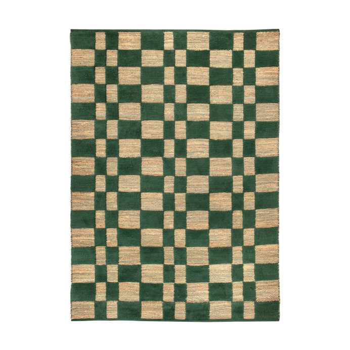 Tapis damier jute et laine Milena