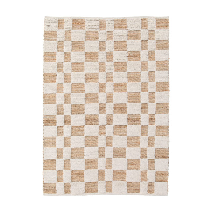 Tapis damier jute et laine Milena - Vivaraise | Impression Lin