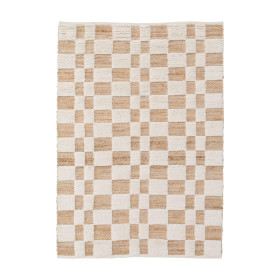 Tapis damier jute et laine MILENA