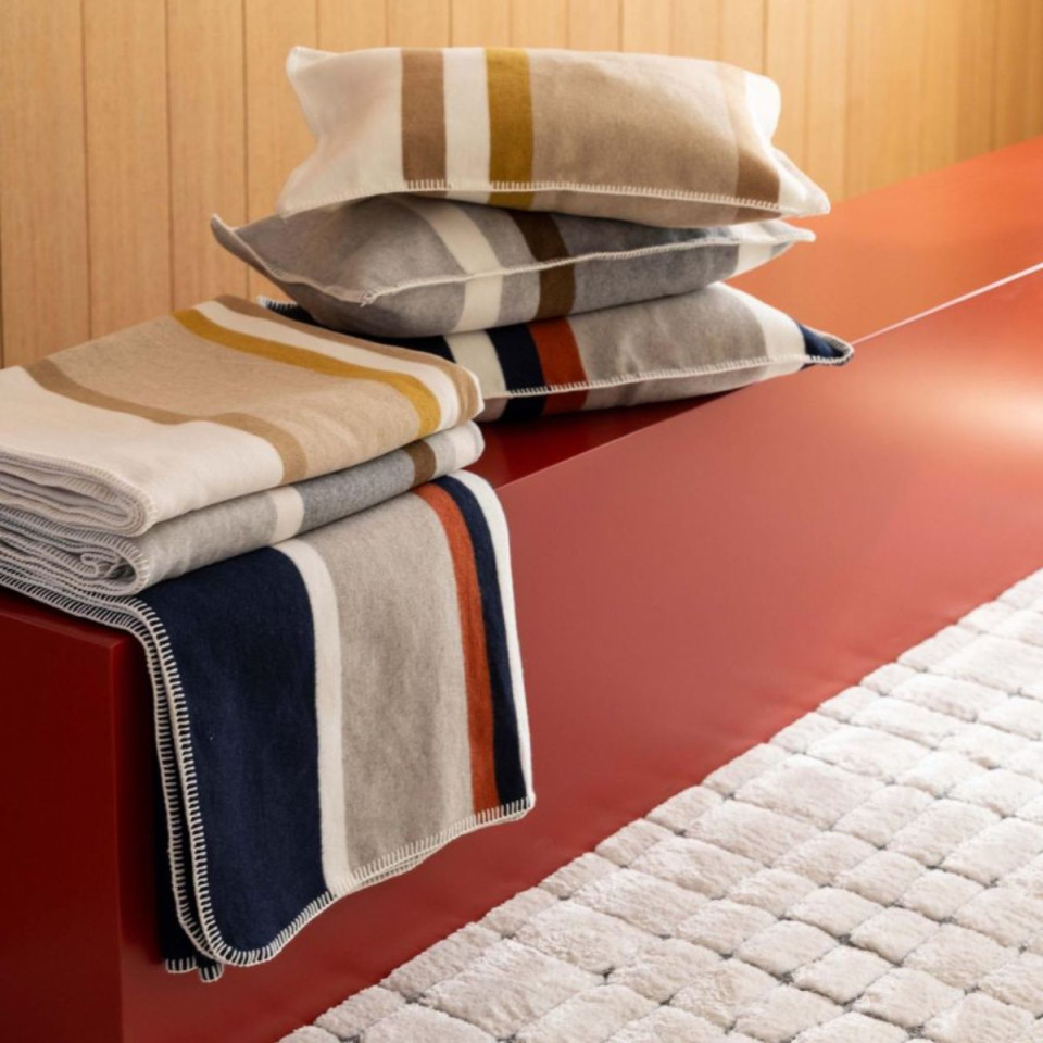 Tapis quadrillage aspect laine ANTONIO