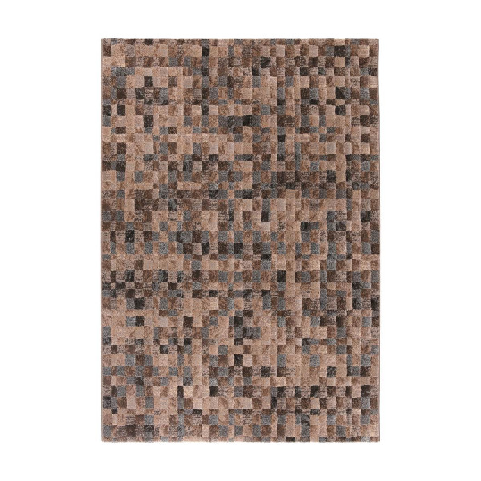 Tapis mosaïque pixellisé Azul - Vivaraise | Impression Lin