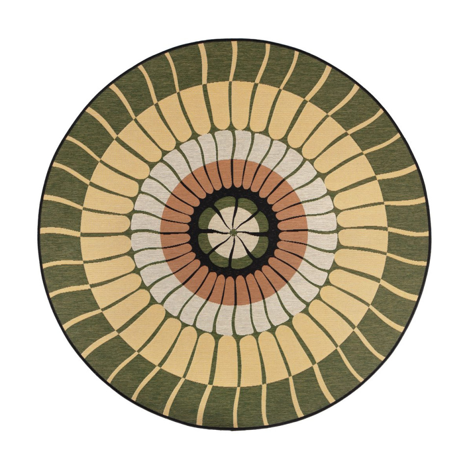 Tapis rond outdoor fleur Zeno