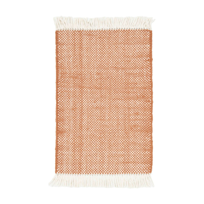 Tapis laine tissé franges Xenia - Vivaraise | Impression Lin