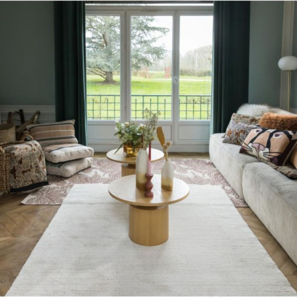 Tapis uni nervuré LARRY