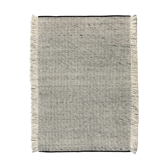Tapis laine franges latérales Koda - Vivaraise | Impression Lin