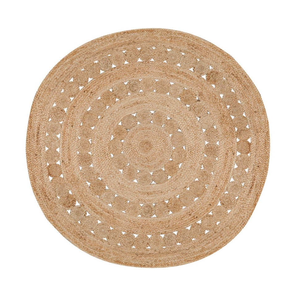 Tapis rond jute tressé Patna