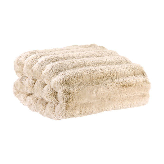 Plaid fausse fourrure Astrid - Vivaraise | Impression Lin