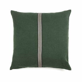Housse de coussin en lin lavé Billie à galon tissé