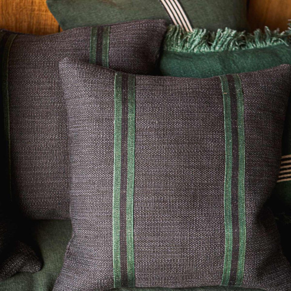 Housse de Coussin Lin et Laine Leo
