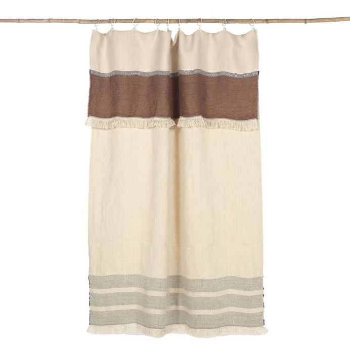Nappe ou rideau en lin Marina Stripe à franges