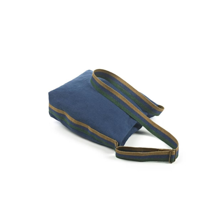 Sac bandoulière en lin lavé Max à sangle tissée